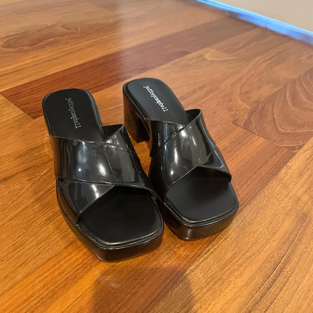 Jeffrey Campbell Glossy Black Sandals